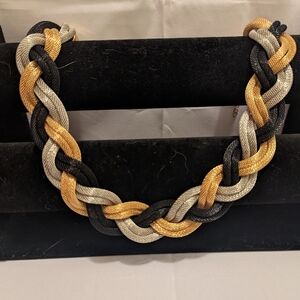 Metallic Braided Rope Necklace